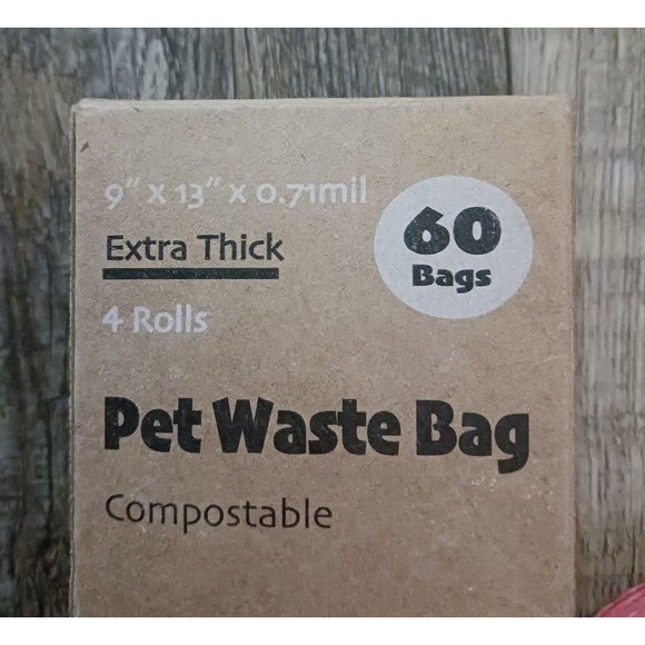 60 Compostable Dog Waste Bags - Pink - Picture 2 of 7